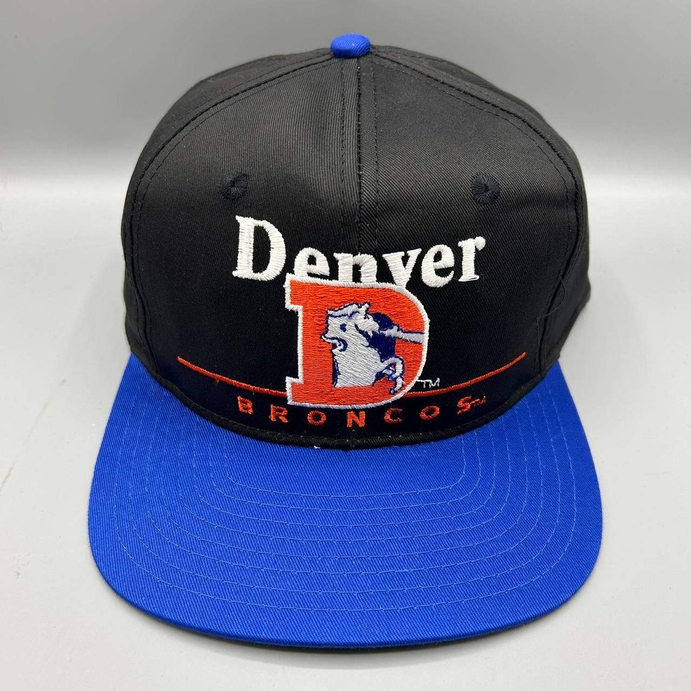 Vintage Denver Broncos Hat Men Black Blue NFL Eastport Snap Back Cap Cotton New